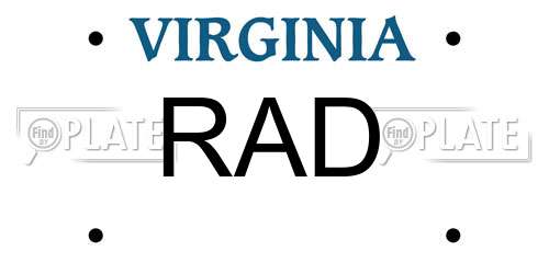 RAD Virginia License Plate