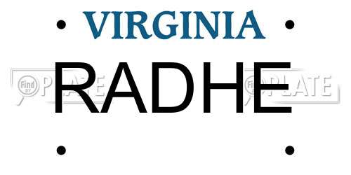 RADHE Virginia License Plate