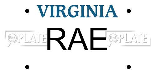 RAE Virginia License Plate
