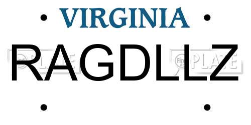 RAGDLLZ Virginia License Plate