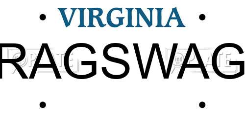 RAGSWAG Virginia License Plate