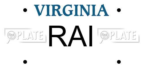 RAI Virginia License Plate