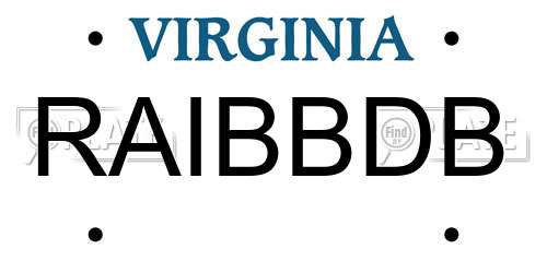 RAIBBDB Virginia License Plate