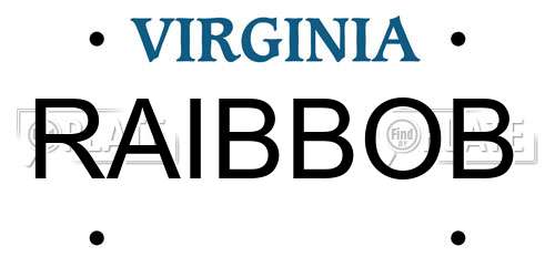 RAIBBOB Virginia License Plate