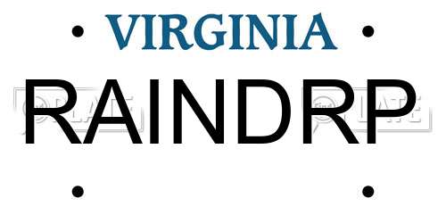 RAINDRP Virginia License Plate