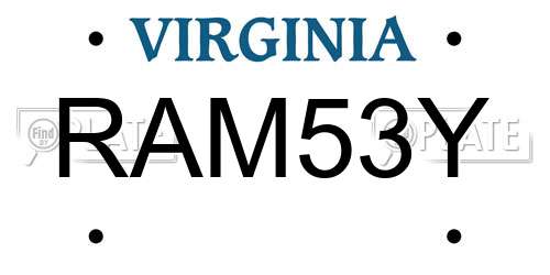 RAM53Y Virginia License Plate