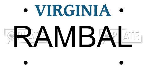 RAMBAL Virginia License Plate