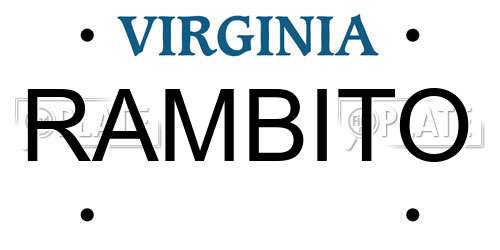 RAMBITO Virginia License Plate