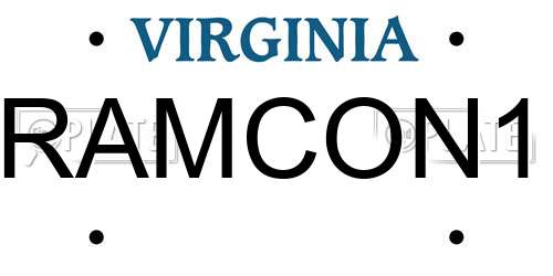 RAMCON1 Virginia License Plate