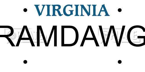 RAMDAWG Virginia License Plate