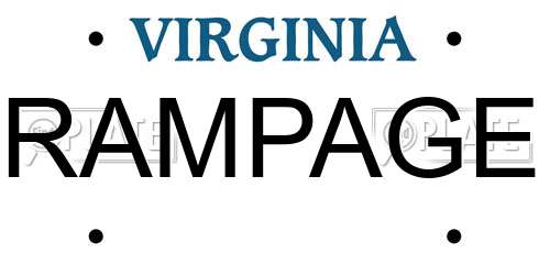 RAMPAGE Virginia License Plate