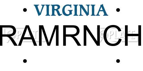 RAMRNCH Virginia License Plate