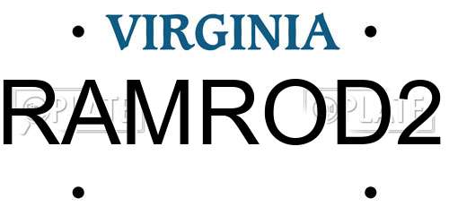RAMROD2 Virginia License Plate