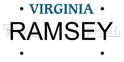 RAMSEY Virginia License Plate