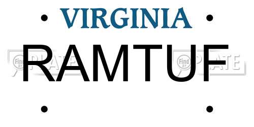 RAMTUF Virginia License Plate