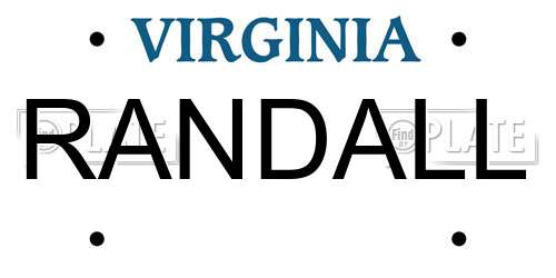RANDALL Virginia License Plate