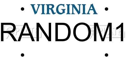 RANDOM1 Virginia License Plate