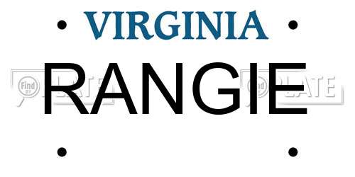 RANGIE Virginia License Plate