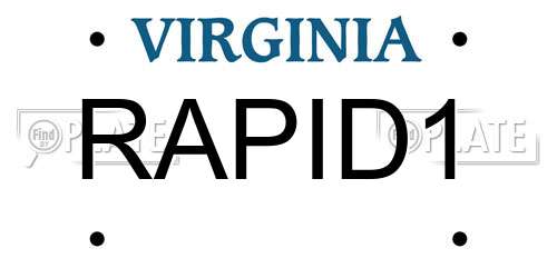 RAPID1 Virginia License Plate