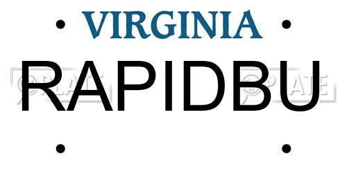 RAPIDBU Virginia License Plate