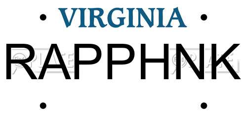 RAPPHNK Virginia License Plate