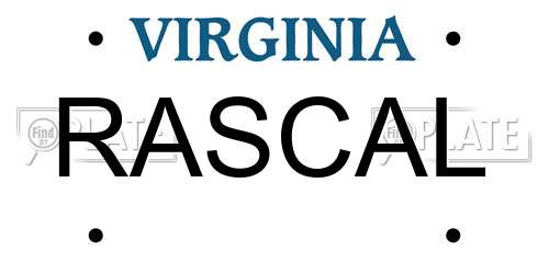 RASCAL Virginia License Plate