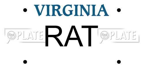 RAT Virginia License Plate