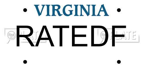 RATEDF Virginia License Plate