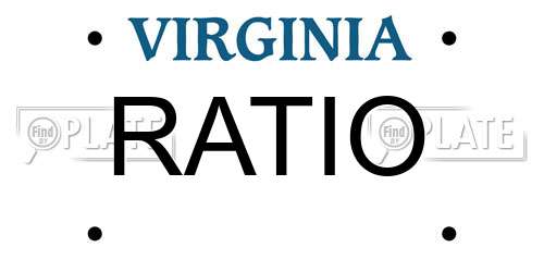 RATIO Virginia License Plate