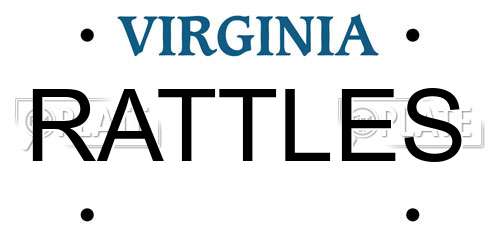 RATTLES Virginia License Plate