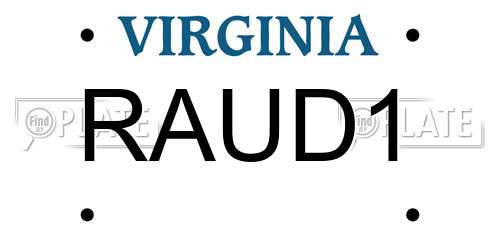 RAUD1 Virginia License Plate