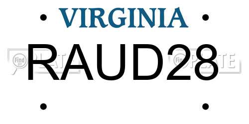 RAUD28 Virginia License Plate