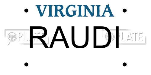 RAUDI Virginia License Plate