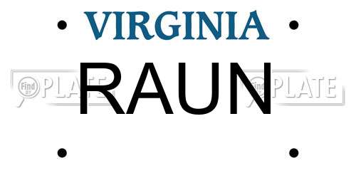 RAUN Virginia License Plate