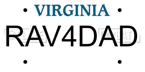 RAV4DAD Virginia License Plate