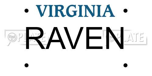RAVEN Virginia License Plate