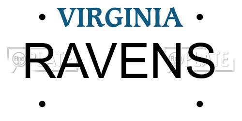 RAVENS Virginia License Plate
