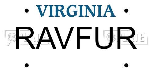 RAVFUR Virginia License Plate