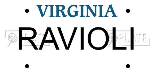 RAVIOLI Virginia License Plate