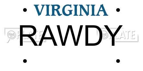 RAWDY Virginia License Plate
