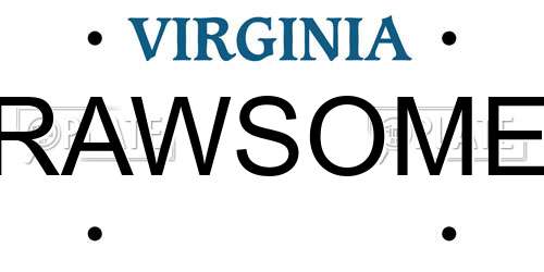 RAWSOME Virginia License Plate