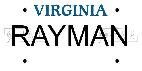 RAYMAN Virginia License Plate