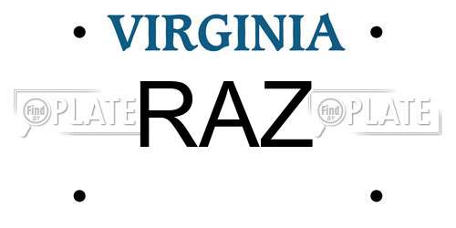RAZ Virginia License Plate