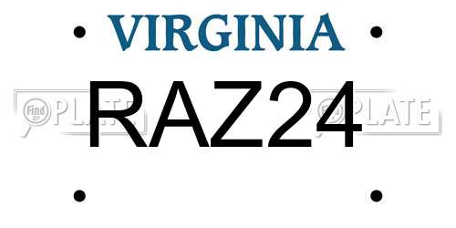 RAZ24 Virginia License Plate