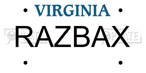 RAZBAX Virginia License Plate