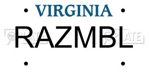 RAZMBL Virginia License Plate