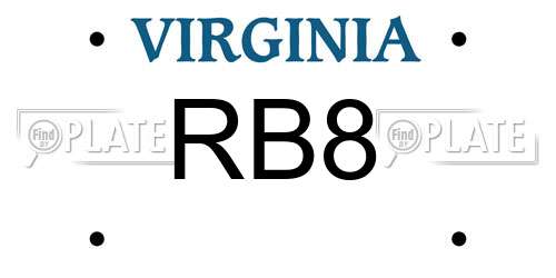 RB8 Virginia License Plate