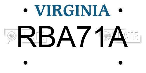 RBA71A Virginia License Plate