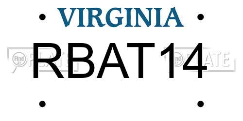 RBAT14 Virginia License Plate
