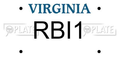 RBI1 Virginia License Plate